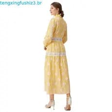 Vestido Midi Natacha C/ Cinto Gola e Botões Linho Festa Casamento Madrinha Branco Noiva Civil CN
