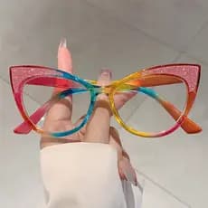 Óculos De Olho De Gato De Armação Grande Feminino Na Moda Design De Luxo Anti-Luz Azul Para O Sexo