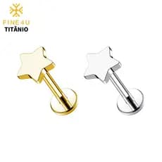 FINE4U 100% Titânio Estrela Labret PVD Para tragus Helix