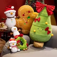 Super macio toque boneca de natal árvore de natal guirlanda brinquedo de pelúcia boneco de neve gengibre homem boneca tr