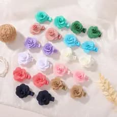 Conjunto de 20 presilhas de cabelo em formato de flor rosa suave, adequadas para mulheres e meninas, mini acessórios de