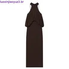 ZA Vestido balão com gravata borboleta e gola Halter 5039244