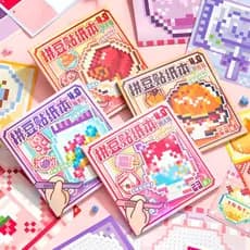 ENWEI 23 folhas [Série Livro de Adesivos de Miçangas] papel revestido com tema de confeitaria e sobremesas para scrapboo