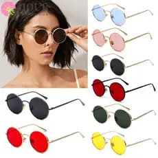 Óculos de Sol Vintage HOUR com Proteção UV e Armação Redonda de Metal
