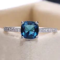 Anel feminino da série azul em prata esterlina 925, disponível em 4 cores, joia de noivado simples, anel banhado a ouro,