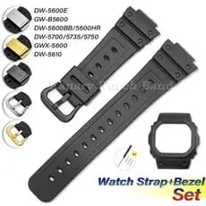 Conjunto de Pulseira de Silicone + Estrutura para DW-5600E/BB/HR DW5700/5735/5750 GW-B5600 GWX-5600 Borra Case