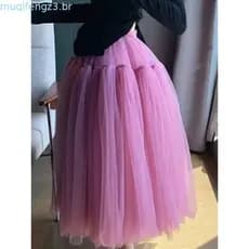 Saia longa média pesada indústria Net pequena Pettiskirt Ballet ata fio de cor sólida