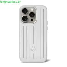 Adequado para rimowa15 promax Phone Case rimowa Street Wear Case Protetor de Roupa de Rua Mala de Alumínio Prata Materi