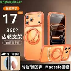 Capa adequada para iPhone 17 Pro Max com suporte magnético giratório de 360 graus, capa protetora HAJK para Apple 17E/15