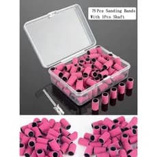 75 Unidades/Caixa Faixas De Lixa Com Eixo De Metal Conjunto Brocas De Unhas Para Esmalte Gel Esqui Morto