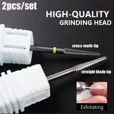 Conjunto Profissional De Brocas Para Unhas-2 Peças De Broca De Carboneto De Diamante 3/32'Acrílico