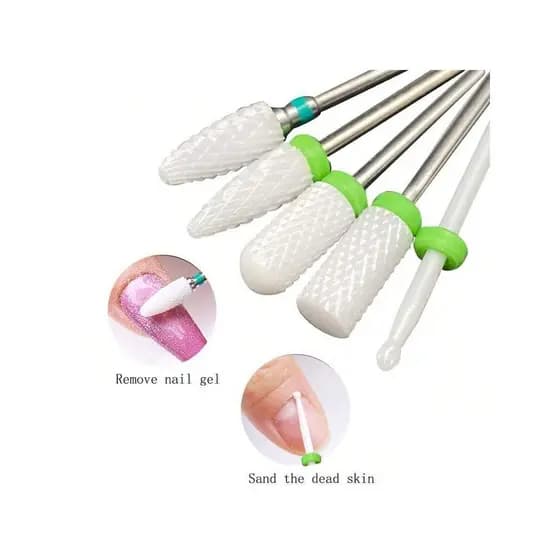5 Pçs/set Cerâmica Carboneto De Tungstênio Prego Broca Girar Rebarba Moagem Cortador De Unhas Bits Elec