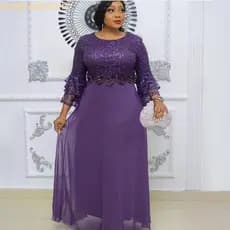 Roupas femininas plus size africanas, europeias e americanas, novo vestido de chiffon resistente com renda da Wish Y9AI