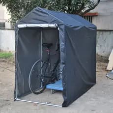 Portátil bloqueando galpão de carro resistente e obturador de rolo porta com zíper bicicleta barraca de armazenamento ao