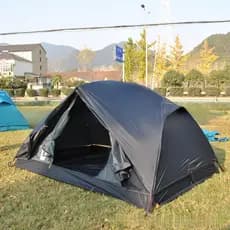 20D revestido de silicone ultra-leve azul 2 pessoas acampamento Huba tenda haste de alumínio quatro estações barraca de