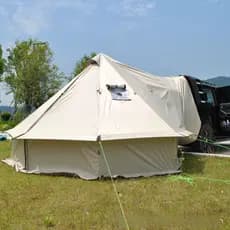 Tenda de Yurt traseira para 8 pessoas, barraca de chaminé de acampamento, barraca de fogão a lenha traseira, barraca de
