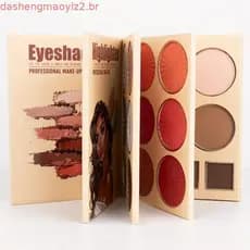 book de maquiagem 43 Cores 4 Páginas Livro Em Forma De Paleta De Sombra Matte Eyeshadow Glitter Contorno De Pigmento Pó