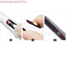 Multifuncional barba volta estilo de cabelo alisamento pente de cabelo alisador de barba cerâmica aquecimento escova de