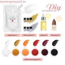 Conjunto para Fazer Brilho Labial Ibcccndc - Base Hidratante, Efeito Cintilante, Kit de Cosméticos DIY