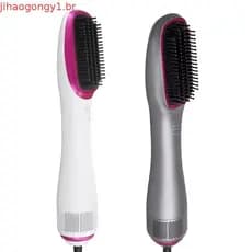 Escova de ar quente 3 em 1 para uso internacional, secador de cabelo, escova alisadora, modelador de cachos rápido, esco