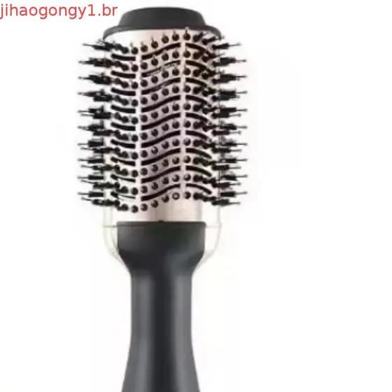 Escova de ar quente, modelador de cachos para uso em cabelos molhados e secos, escova secadora de cabelo com íons negati