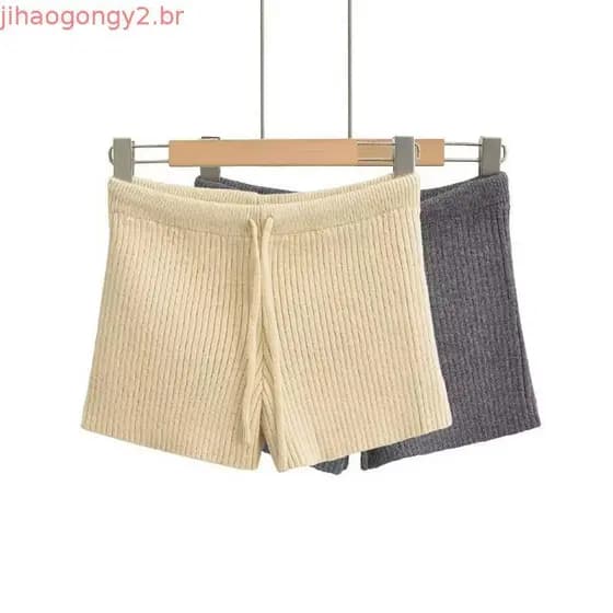 short alfaiataria short saia alfaiataria Versão coreana tendência chique pit stripe lace-up cintura alta shorts de malha