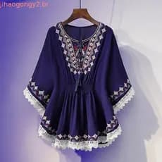Cross-Border estilo sudeste asiático feminino verão 2024 novo estilo elegante tamanho grande capa barriga mais magro olh