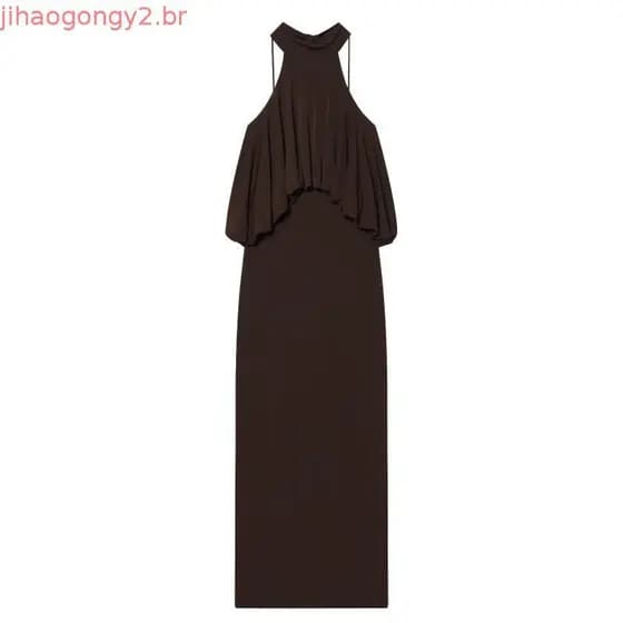 ZA Vestido balão com gravata borboleta e gola Halter 5039244