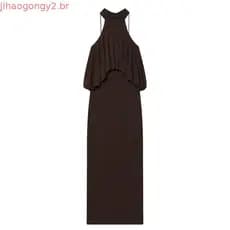 ZA Vestido balão com gravata borboleta e gola Halter 5039244