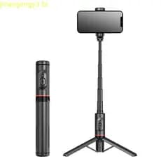 HANENO Bastão de Selfie Portátil com Tripé e Controle Remoto Bluetooth, Design Telescópico, Tripé Aprimorado para Viagen