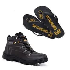 Bota Coturno Bullgat  Masculino Estiloso e Confortável Trabalho + Chinelo barato preto