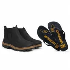 Coturno Masculino Casual Botina Confortável Leve Antiderrapante Promoção + chienelo