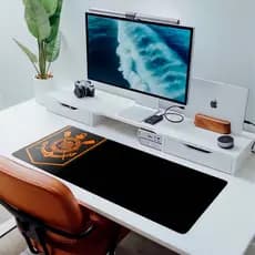 Mousepad 80x30 Corinthians Preto Gamer Antiderrapante