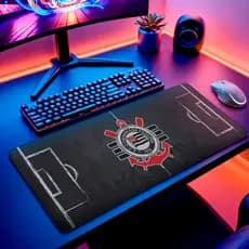 Mousepad Corinthians 80x30 Gamer Antiderrapante Futebol Torcida Fiel Premium Timão