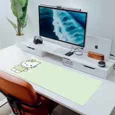 Mousepad Hello Kitty Verde 80x30 Deskpad Gamer Grande Setup Feminino