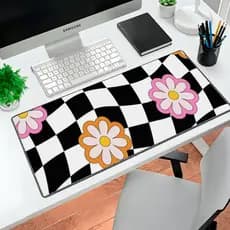 Mousepad Quadriculado Groovy Old School 80x30 Gamer Antiderrapante