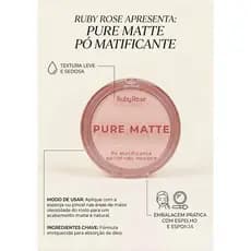 Pó Compacto Matificante Ultrafino Pure Matte Ruby Rose 6,5g - HBM402 Hot Sale