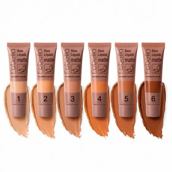 Base Líquida Matte Febella – Alta Cobertura e Acabamento Natural