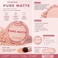 Pó Matificante Pure Matte Ruby Rose 6,5g | Acabamento Matte | Controle da Oleosidade