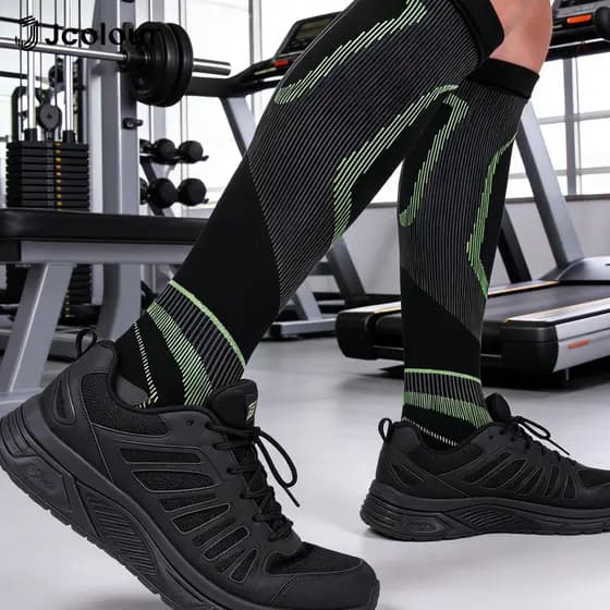 Kit 3 Pares Meias De Jcolour  Compressão Homens Mulheres Correndo Ciclismo Esportivas Joelho Alta
