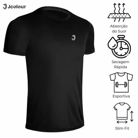 Jcolour Camiseta Térmica Masculina Academia Treino Fitness Proteção Uv Dry Fit Esporte