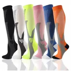 Jcolour 2/3 pares Meias Compressão Joelho Alto Esport Esportivas Diabetes Varizes Correndo Ciclismo