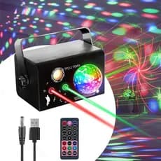 Luz de Festa Projetor 4 em 1 LED RGB Laser Controle Estroboscópio Palco KTV