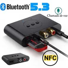 Receptor De Áudio Usb Tipo-C Bluetooth 5.3 Nfc Com P2 E Rca Para Carro Caixa de Som Receiver