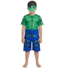 Fantasia Infantil de Super-Herói Musculoso Com Mascara De Plastico
