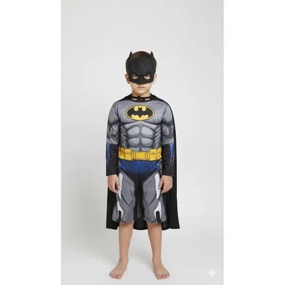 Fantasia Infantil de Super-Herói Batman com Máscara e Capa