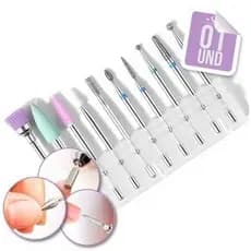 Kit 10 Brocas Diamantadas Manicure Russa Profissional Para Cutícula Unhas Gel Acrigel Nail Designer