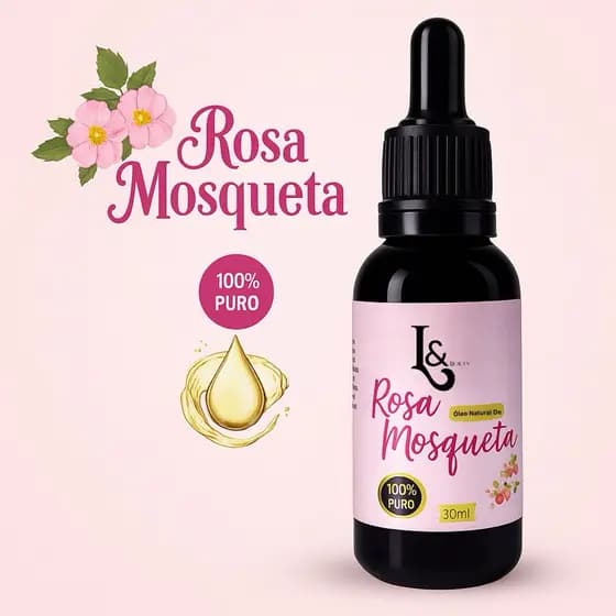 Óleo Rosa De Mosqueta 100% PURO L&Beauty 30ml Hidratação Tratamento de Manchas Antirrugas Estrias