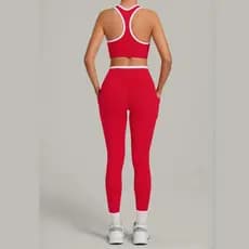 Conjunto de Yoga Feminino, Roupa Esportiva de 2 Peças, Traje de Pilates e Fitness, Roupas de Ginástica, Roupas de Treino