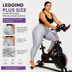 Calça Legging Plus Size Feminina Cintura Alta Modeladora Sem Transparência Academia Fitness